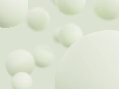 Pastel renkli kürelerle soyut 3D arkaplan tasarımı