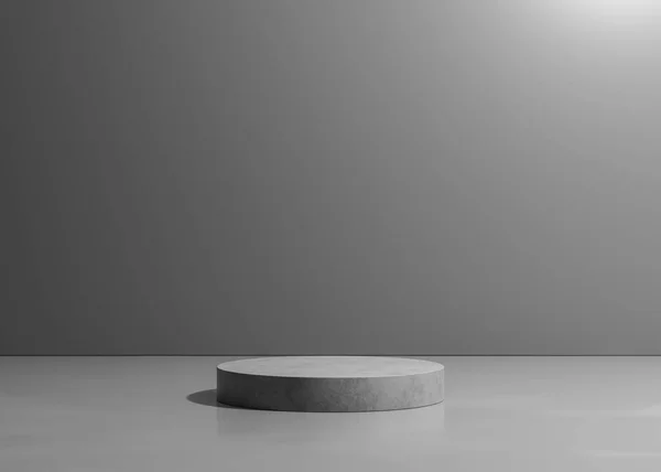 Gris Tonos Etapa Cemento Abstracto Podio Con Lugar Para Presentación — Foto de Stock