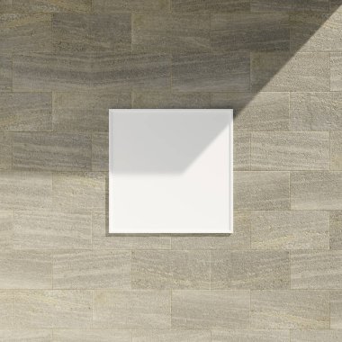 Mermer duvarda çerçeve modeli. Poster modeli. Temiz, modern, minimal çerçeve. Fotoğraf modeli asılıyor.