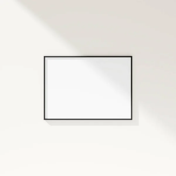 Minimaalinen Kehys Mockup Valkoisella Seinällä Julisteen Mallinnus Puhdas Moderni Minimaalinen — kuvapankkivalokuva
