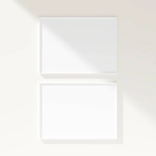 Minimális Keret Mockup Fehér Falon Poszter Makett Tiszta Modern Minimális — Stock Fotó