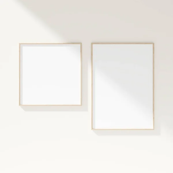 Beyaz Duvarda Minimal Çerçeve Modeli Poster Modeli Temiz Modern Minimal — Stok fotoğraf