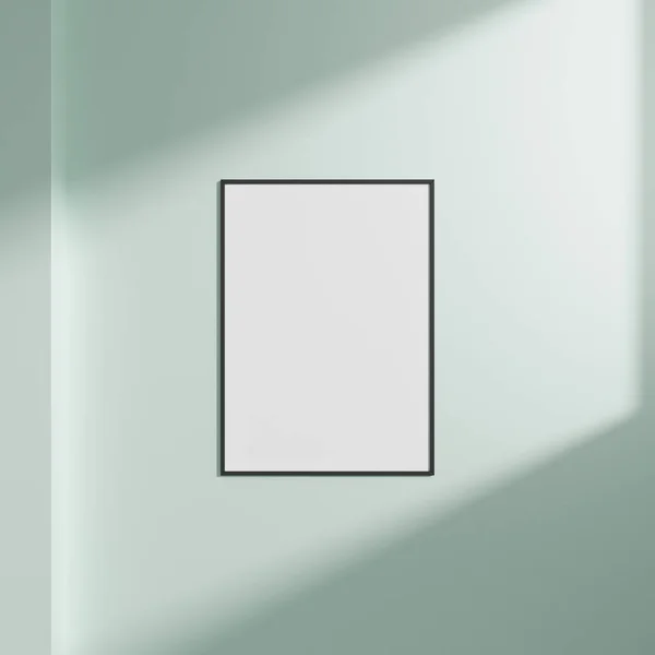 Minimal Κενό Πλαίσιο Εικόνα Mockup Κρέμεται Λευκό Φόντο Τοίχου Φως — Φωτογραφία Αρχείου
