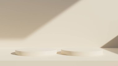 Ürün sunumu için soyut arkaplan, podyum görüntüleme, asgari pastel 3d sahne