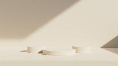Ürün sunumu için soyut arkaplan, podyum görüntüleme, asgari pastel 3d sahne