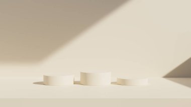 Ürün sunumu için soyut arkaplan, podyum görüntüleme, asgari pastel 3d sahne