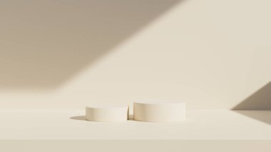 Ürün sunumu için soyut arkaplan, podyum görüntüleme, asgari pastel 3d sahne