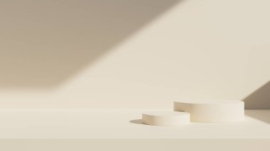 Ürün sunumu için soyut arkaplan, podyum görüntüleme, asgari pastel 3d sahne