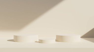 Ürün sunumu için soyut arkaplan, podyum görüntüleme, asgari pastel 3d sahne