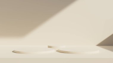 Ürün sunumu için soyut arkaplan, podyum görüntüleme, asgari pastel 3d sahne