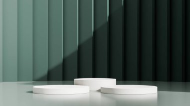 Siyah arkaplan ile soyut geometrik beyaz kazanan podyum