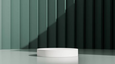 Siyah arkaplan ile soyut geometrik beyaz kazanan podyum
