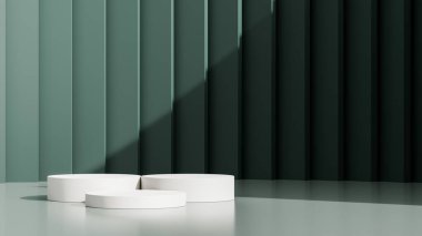 Siyah arkaplan ile soyut geometrik beyaz kazanan podyum