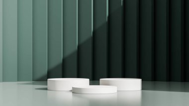 Siyah arkaplan ile soyut geometrik beyaz kazanan podyum