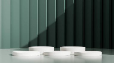 Siyah arkaplan ile soyut geometrik beyaz kazanan podyum