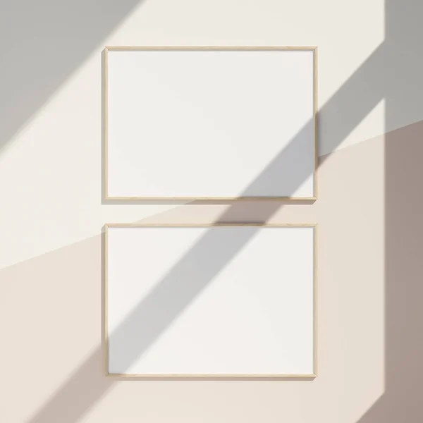 stock image Blank picture frame mockup on gray wall. White living room design. artwork frame mockup on wall with shadow.