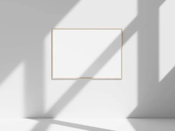 窓の影と白い壁に空のフレーム — ストック写真