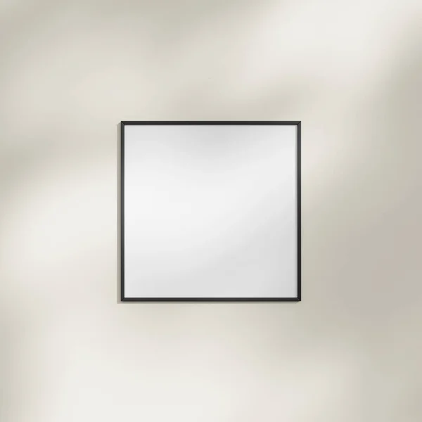 Frame Opknoping Een Witte Muur Mockup Met Bladschaduw — Stockfoto