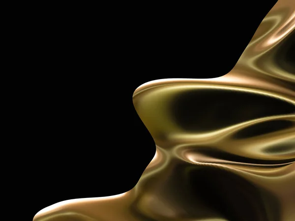 stock image Abstract Gold Wave metal design. Shiny golden design element on dark background for Business card or technology website background.