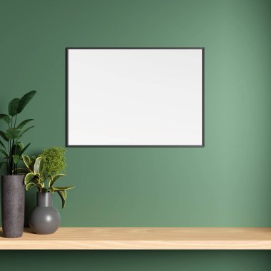 Oturma odasının iç kısmında minimalist fotoğraf çerçevesi modeli.