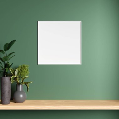 Oturma odasının iç kısmında minimalist fotoğraf çerçevesi modeli.