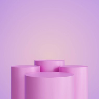 Kozmetik ve sevgililer günü için gradyan arkaplanı olan ürün gösterimi için pembe podyum