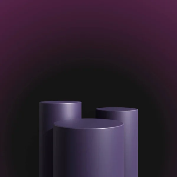 Podio Púrpura Vacío Con Fondo Degradado Podio Con Escena Abstracta —  Fotos de Stock