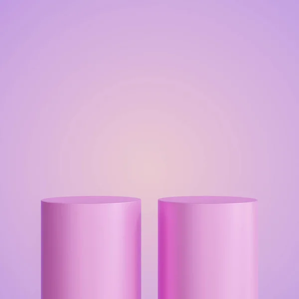 Pinkfarbenes Podium Für Produktpräsentation Mit Gradienten Hintergrund Für Kosmetik Und — Stockfoto