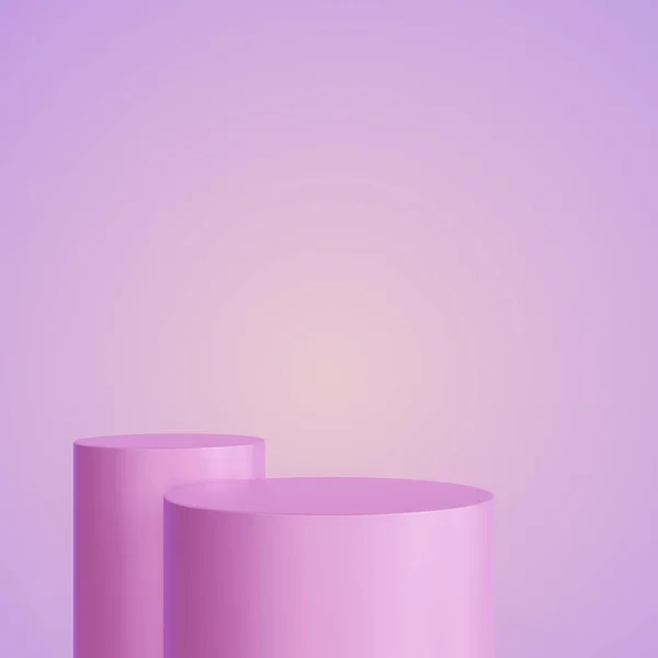Pinkfarbenes Podium Für Produktpräsentation Mit Gradienten Hintergrund Für Kosmetik Und — Stockfoto