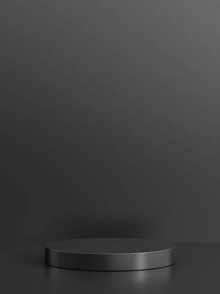 Простий Порожній Розкішний Чорно Металевий Фон Платформою Відображення Продукту Порожня — стокове фото