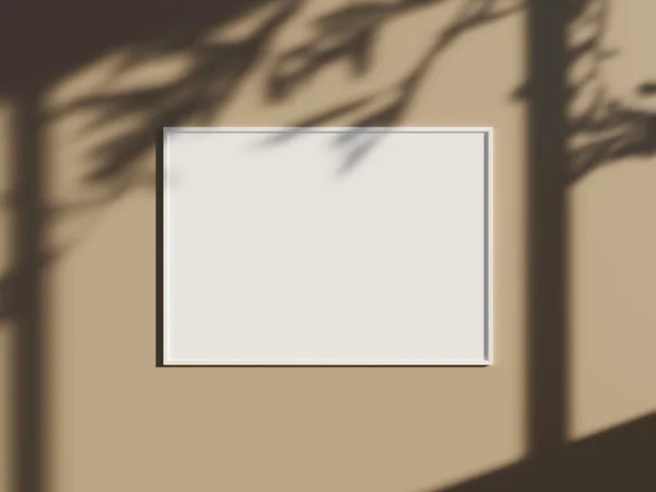 Мінімальна Рамка Плакату Стіні Тіні Вікна Листям — стокове фото