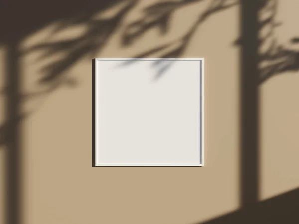 Мінімальна Рамка Плакату Стіні Тіні Вікна Листям — стокове фото