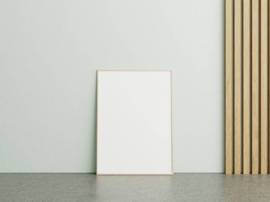 Mermer zeminde beyaz duvarlı çerçeve modeli