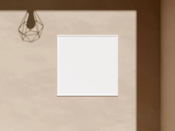 Minimalny Biały Kwadrat Obraz Ramki Plakat Makieta Ścianie — Zdjęcie stockowe