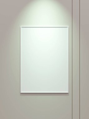 Lşık ışıklarıyla beyaz duvar kağıdına asgari beyaz dikey resim poster modeli