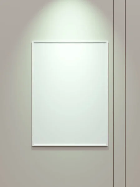 Mínimo Branco Imagem Vertical Cartaz Quadro Mockup Papel Parede Branco — Fotografia de Stock