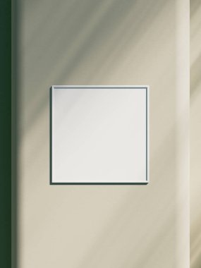 Gölgeli bir duvar arkaplanındaki resim çerçevesi