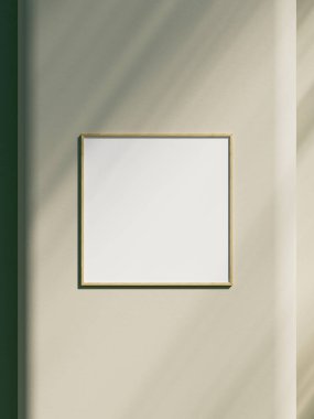 Gölgeli bir duvar arkaplanındaki resim çerçevesi