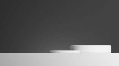 Geometrik ile soyut asgari sahne. Gradyan siyah gri arka planda podyum. ürün sunumu, modelleme, ürün gösterisi, podyum, sahne kaidesi veya platformu
