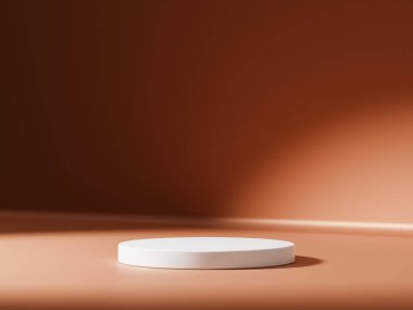 Ürün sunumu için asgari soyut geometrik podyum kahverengi gradyan.