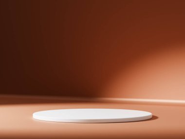 Ürün sunumu için asgari soyut geometrik podyum kahverengi gradyan.
