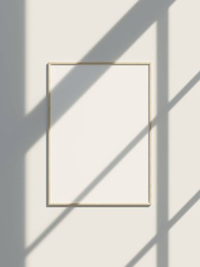 Poster modeli temiz, modern, minimal çerçeve. İçerideki boş çerçeve, metin veya ürünü göster