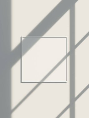 Poster modeli temiz, modern, minimal çerçeve. İçerideki boş çerçeve, metin veya ürünü göster