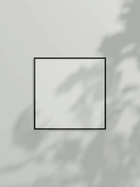 Мінімальна Картинка Плакату Макет Білих Шпалерах Тіні Листя — стокове фото