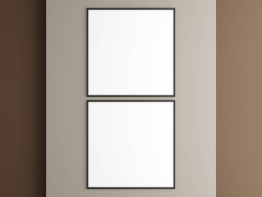 İllüstrasyon sunumu için poster çerçeve modeli