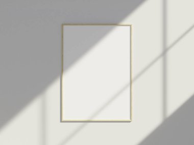 Duvarda asgari pencere gölgesiyle asılı çerçeve modeli