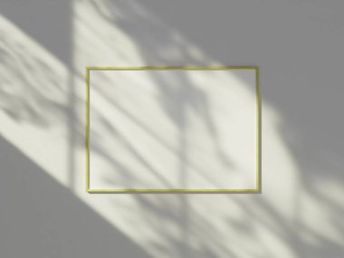 Duvarda asgari pencere gölgesiyle asılı çerçeve modeli