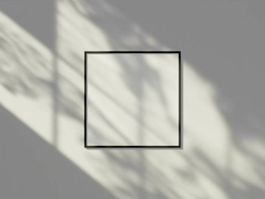 Duvarda asgari pencere gölgesiyle asılı çerçeve modeli