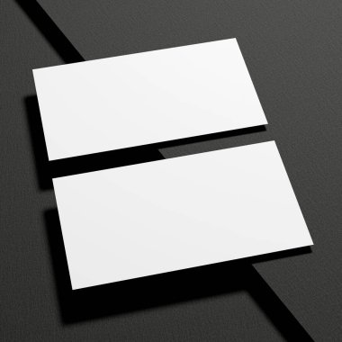 Siyah arka planda bir kartvizit. 3d oluşturma.