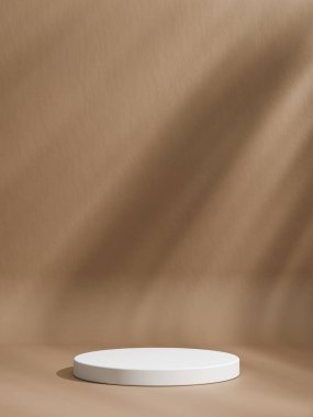 3d podyum ürün görüntüleme arka planına sahip minimalist kahverengi arkaplan